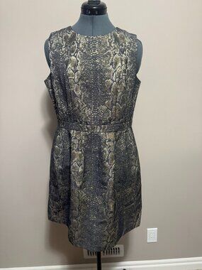 RW&CO. Metallic Snake Print Sleeveless Cocktail Dress Size 12